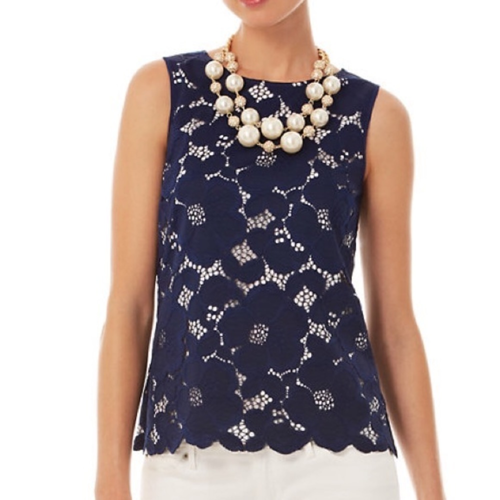 Lilly Pulitzer Iona Shell Navy Lace